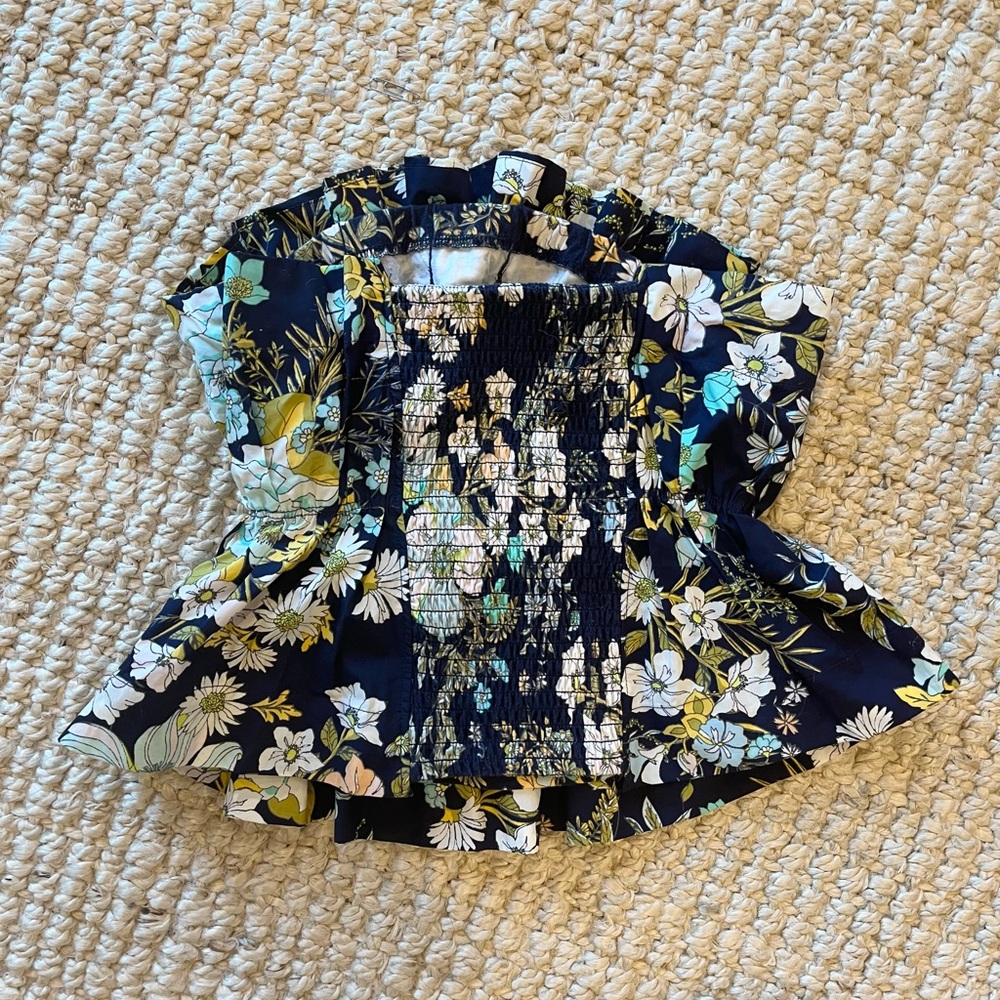Floral Anthropologie strapless top - Picture 2 of 3